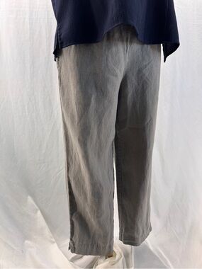J. Jill Love Linen Pull-On Cropped Capri Pants Gray
